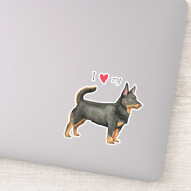 I Love my Lancashire Heeler Vinyl Sticker (Detail)