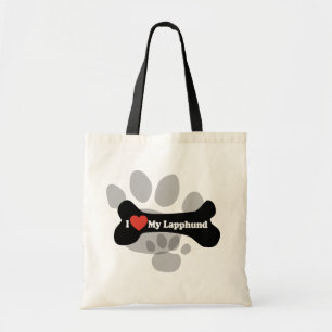 I Love My Lapphund - Dog Bone Tote Bag