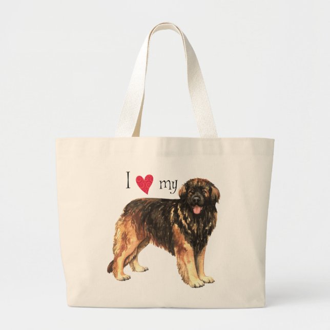 I Love my Leonberger Large Tote Bag (Front)