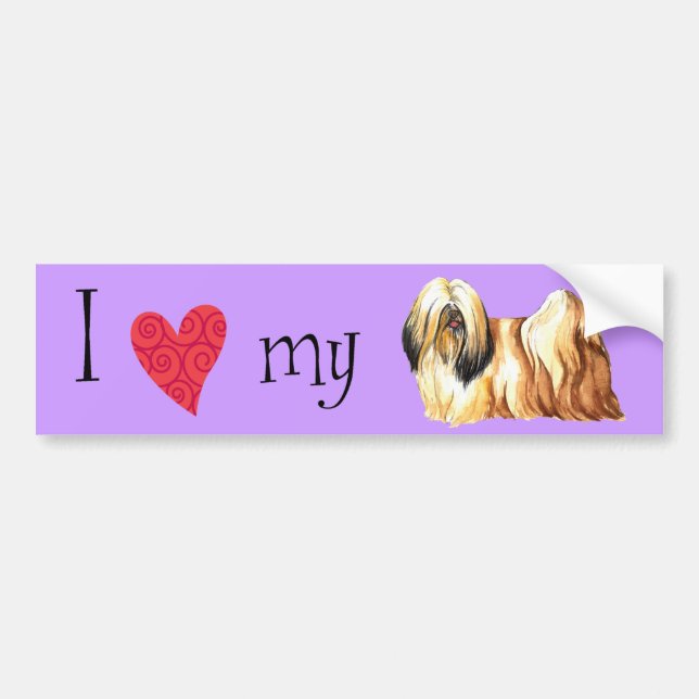I Love my Lhasa Apso Bumper Sticker (Front)