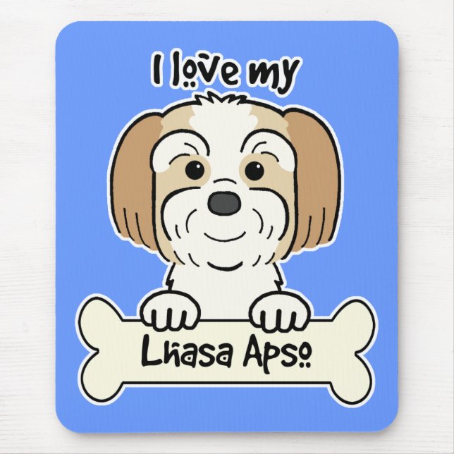 I Love My Lhasa Apso Mouse Pad (Front)