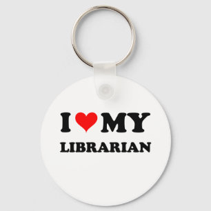 I Love My Librarian Key Ring