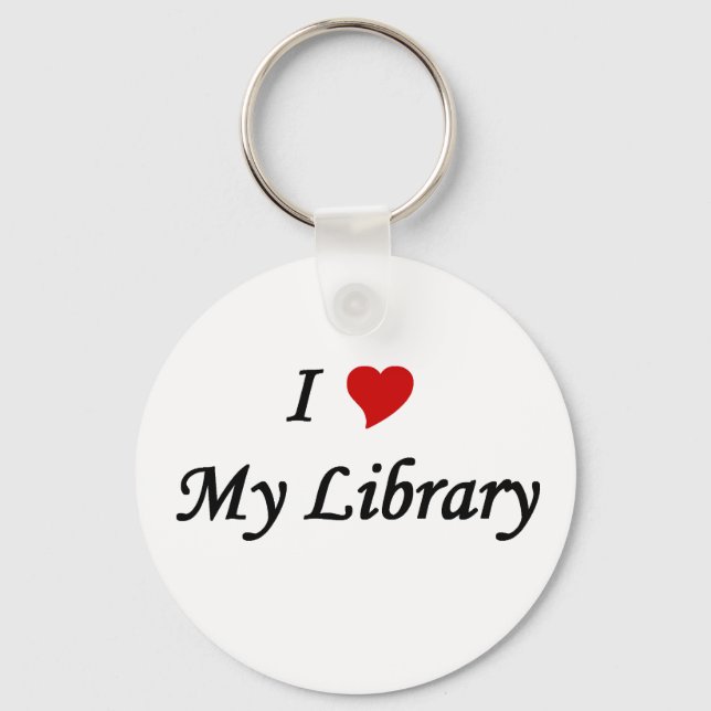 I love my library key ring (Front)