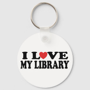 I Love My Library Librarian Gift Key Ring