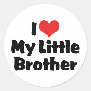 I Love My Little Brother Classic Round Sticker