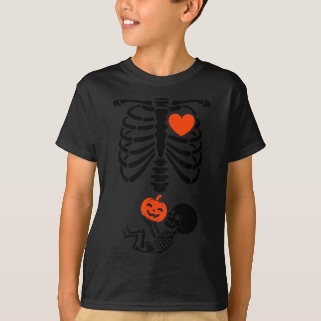 I Love My Little Pumpkin Halloween Pregnancy Revea T-Shirt (Front)