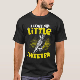 I Love My Little Tweeter Backprint Budgie T-Shirt