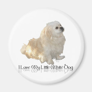 I Love My Little White Dog - Pekingese ! Magnet