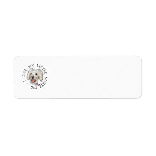 I Love My Little White Dog Poodle / Bichon Mix Return Address Label
