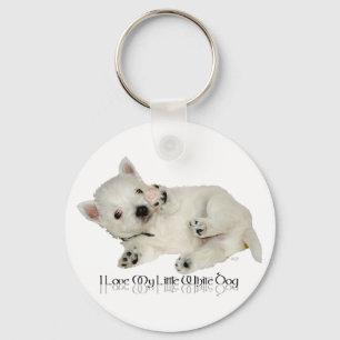 I Love My LIttle White Dog - Westie Puppy Key Ring