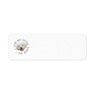 I Love My Little White Rescue Dog Return Address Label