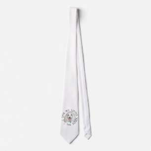 I Love My Little White (Rescue) Dog Tie