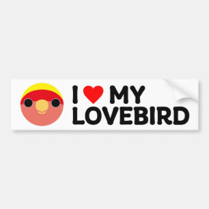 I LOVE MY LOVEBIRD – Peach-faced (american yellow) Bumper Sticker
