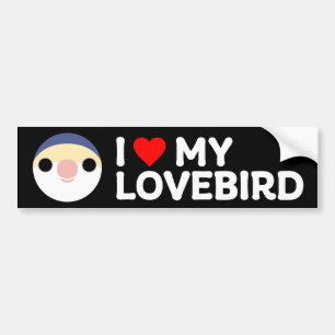 I LOVE MY LOVEBIRD – Peach-faced lovebird (violet) Bumper Sticker
