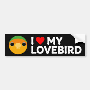 I LOVE MY LOVEBIRD – Peach-faced (orange-faced) Bumper Sticker
