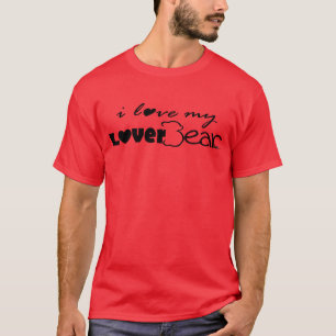 i love my LoverBear--black on red T-Shirt