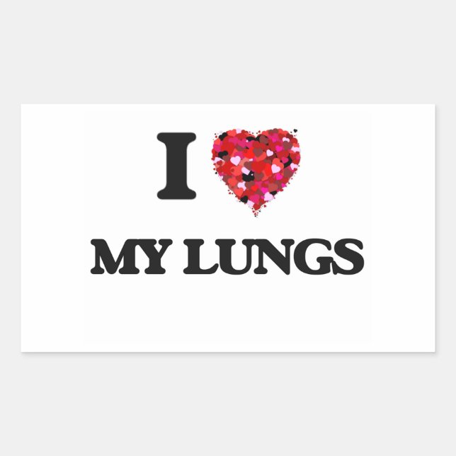 I Love My Lungs Rectangular Sticker (Front)