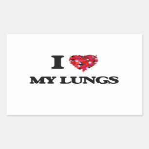 I Love My Lungs Rectangular Sticker