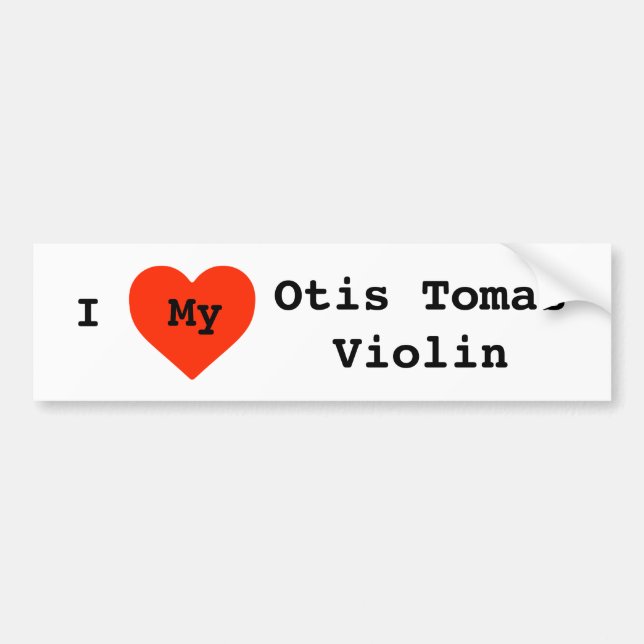 I Love My Luthier customisable violin fiddle Bumper Sticker (Front)