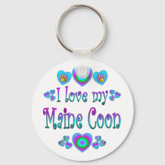I Love My Maine Coon Cat Key Ring