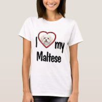 I Love My Maltese - Red Heart Your Dog's Photo