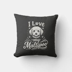 I Love My Maltipoo Dog Lover Cushion
