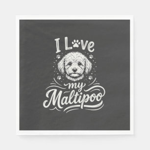 I Love My Maltipoo Dog Lover Napkin