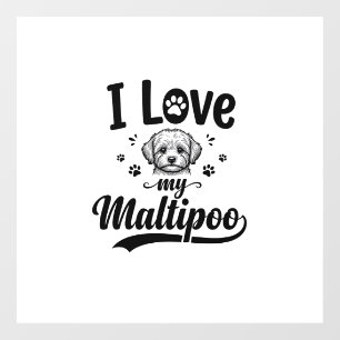 I Love My Maltipoo Vintage Engraving Dog Design_1