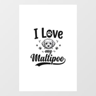 I Love My Maltipoo Vintage Engraving Dog Design_1