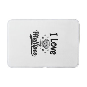 I Love My Maltipoo Vintage Engraving Dog Design_1 Bath Mat