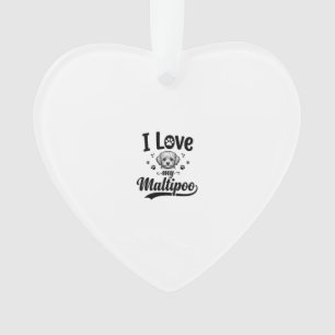 I Love My Maltipoo Vintage Engraving Dog Design_1 Ornament