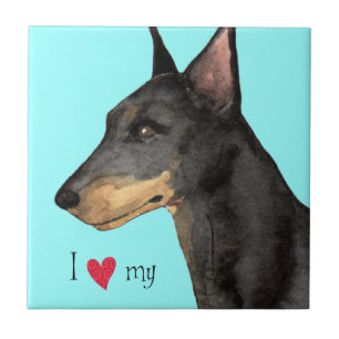 I Love my Manchester Terrier Ceramic Tile
