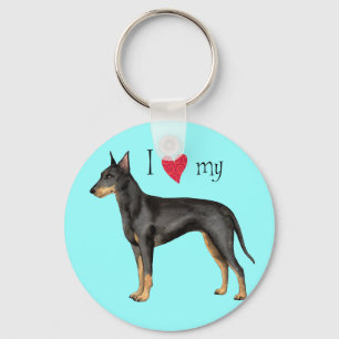 I Love my Manchester Terrier Key Ring