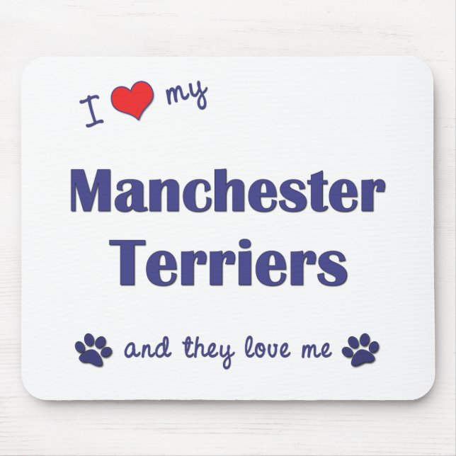 I Love My Manchester Terriers (Multiple Dogs) Mouse Pad (Front)
