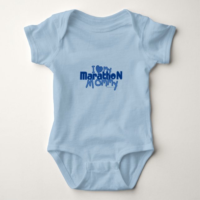 I Love My Marathon Mummy Baby Bodysuit (Front)