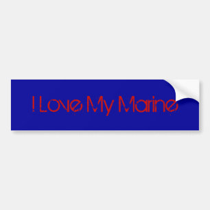 I Love My Marine Bumper Sticker