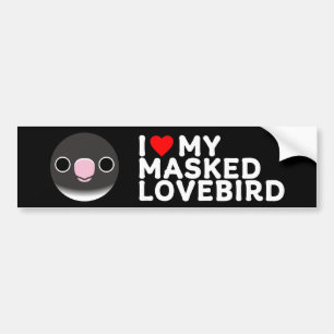 I LOVE MY MASKED LOVEBIRD – Mauve Bumper Sticker