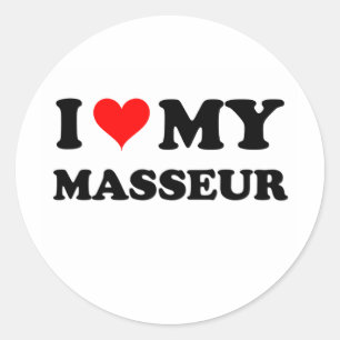 I Love My Masseur Classic Round Sticker