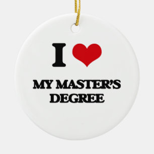 I Love My Master'S Degree Ceramic Tree Decoration