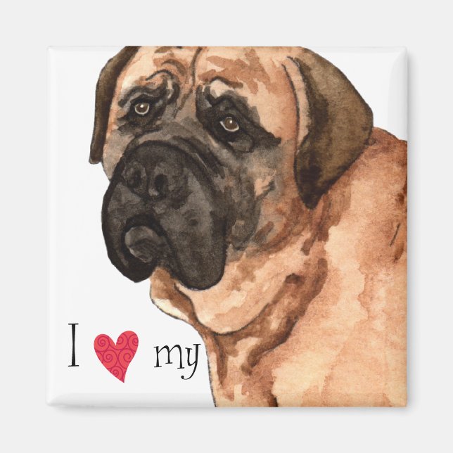 I Love my Mastiff Magnet (Front)
