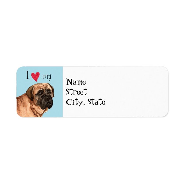I Love my Mastiff Return Address Label (Front)