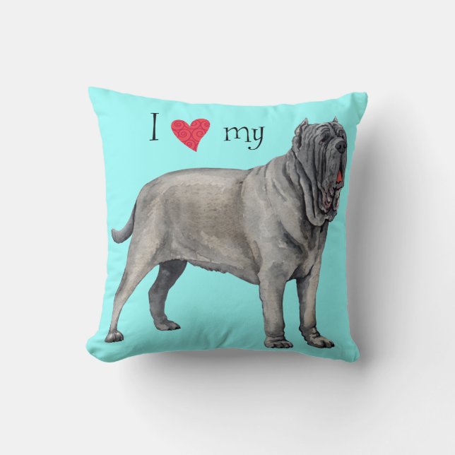 I Love my Mastino Cushion (Front)