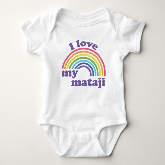 I Love My Mataji - Cute Rainbow  Baby Bodysuit (Front)