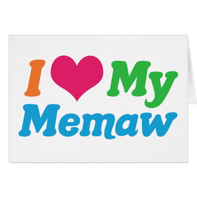 I Love My Memaw Card (Front Horizontal)