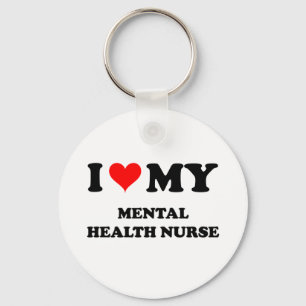 I Love My Mental Health Nurse Key Ring