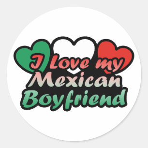 I Love My Mexican Boyfriend Classic Round Sticker