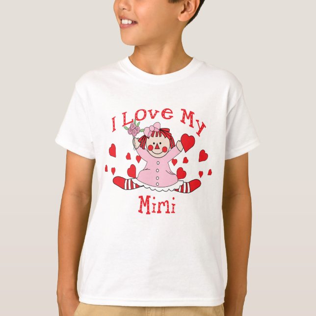 I love My Mimi Rag Doll & Hearts T-Shirt (Front)