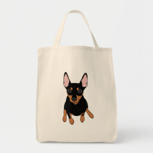i love my min pin canvas tote bag