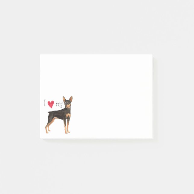 I Love my Min Pin Post-it Notes (Front)