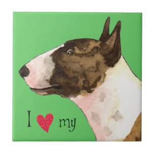 I Love my Mini Bull Terrier Ceramic Tile
